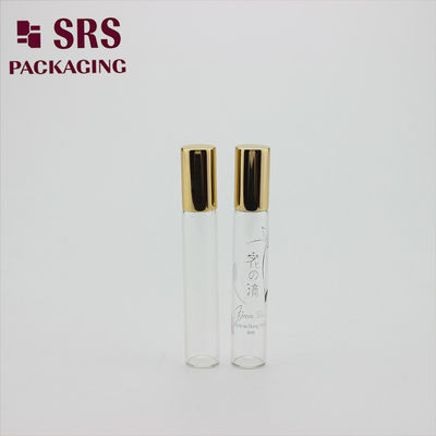 satın al SRS boş 8 ml şeffaf cam parfüm rulo, altın alüminyum kapağı olan şişe Çevrimiçi üretim