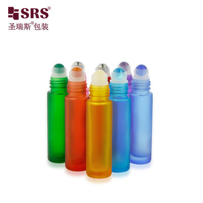 satın al BLPM-10ml özelleştirilebilir çok renkli Kalın Duvar Kalıplı yeşil buzlu cam şişe Kozmetik ve Parfüm Yağı Uygulamaları için Rol şişesi değerli taş topu ile Çevrimiçi üretim