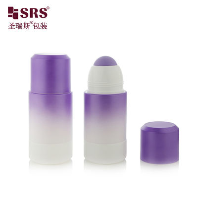 satın al RPPE ((P) -75ML fabrika doğrudan satışı Boş Parfüm Markalama Beyaz Mor Gradient Yeniden Doldurulabilir Rulo Şişede Logo ile Mor boş rulo topu ile baskı Çevrimiçi üretim