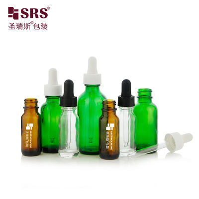 satın al Hot Selling 15ml 30ml 60ml Green Amber Transparent Glass Dropper Bottle Çevrimiçi üretim