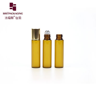 satın al Boş Kozmetik Amber Rengi Mini 5ml Alüminyum Kapaklı Şişe Üzerindeki Cam Rulo Çevrimiçi üretim