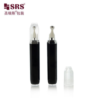 L002-15/20ML Siyah Akrilik Göz Rulo Şişesi Çelik Topla Şekilli Oktagan