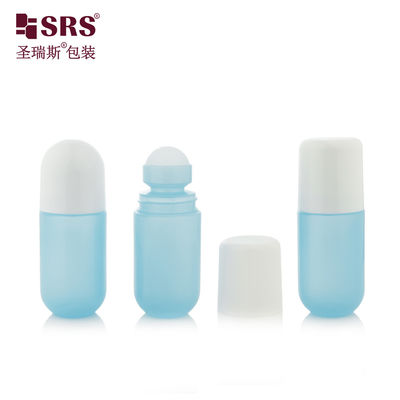 RPPA-50ml Boş PP Plastik Rulo Şişesi Gel İçin Mavi Yuvarlak Üstü Boş Top