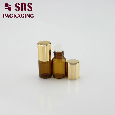 SRS boş 2 ml renkli mini cam parfüm rulo alüminyum kapağı olan şişede