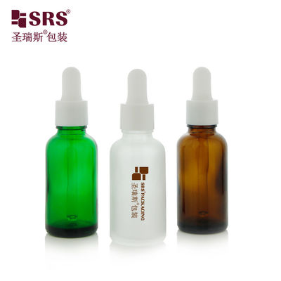 D001-50ml çevre dostu boş yuvarlak omuz cam vücut yağı damlatma şişesi İpek ekran baskı ile Logo özelleştirme cilt bakım ambalajı için beyaz damlatma kapağı ve silikon kolu