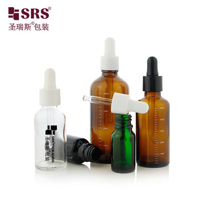 D001 Boş Amber Cam Essential Oil Şişeleri UV Dayanıklı Ve Damla Kapaklı Cam Pipette