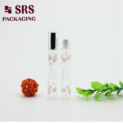 SRS 10 ml, gümüş alüminyum kapağı olan şişe üzerinde şeffaf renkli efsanevi yağ cam rulo