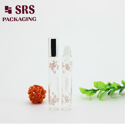 SRS 10 ml şeffaf renkli parfüm cam rulo, cam topu olan şişede