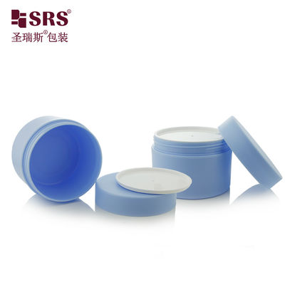 SRSJK-150g Matt Blue PP Plastik Çift Duvarlı Kavanoz Saç Bakım Paketleri İçin Geri Dönüştürülmüş