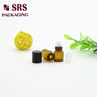 SRS, siyah plastik kapağı olan şişe üzerinde 1 ml boş kehribar renkli cam rulo