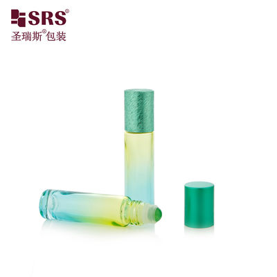 BLPM-10ml Aqua Green Gradient Endüstriyel Cam Parfüm Şişesi Kişisel Bakım İçin Rol Toplu Donanımlı Donanım Deri Bakım Esansı
