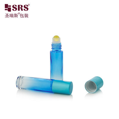 BLPM-10ml Gradient Sky Blue Endüstriyel Cam Parfüm Roleri Kişisel Bakım için Deri Bakım Esansı Paketlemesi için Kullanılır