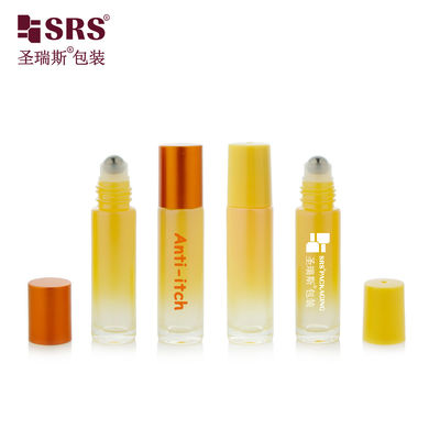 BLPM-10ml Mat Gradient Sarı Renkli Kalıplı Cam Rulo Şişesi Parfüm için Çelik Top ile Ücretsiz Örnek