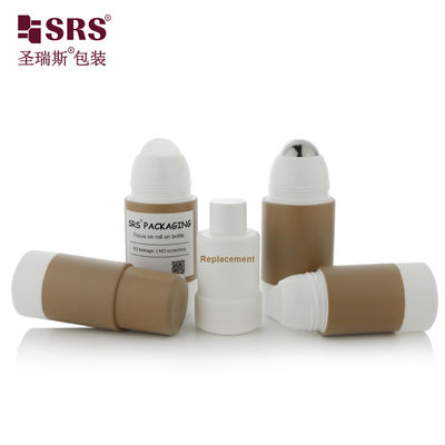 Logo Yazdırma RPPE P -75ML Kahverengi Rulo Şişe İçin Sakinleştirici Gel Konteyneri Rollu Top Dağıtıcı Tipi