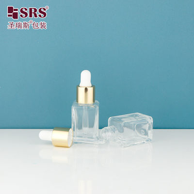 D1877-10ml Özel Renk ve Marka Seçenekleri Parlak Altın Omuzlu Boş Damla Şişe Serum Paketleme için Toplu Siparişler İçin Beyaz Silikon ampul başı