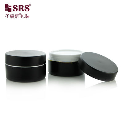 SRSJK-100g Eko Dostu Kozmetik Paketleme Çözümleri Erkekler Kozmetik Siyah 100g Krem Kavanoz Plastikte Vücut Kirlenmesi İçin