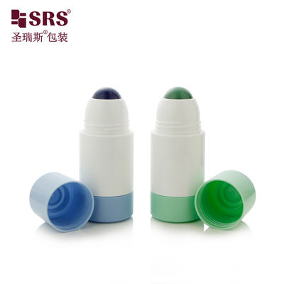 RPPE 50ml Boş Tekrar Kullanılabilir Büyük Boyutlu 50ml 75ml PP PCR Plastik Rulo Şişesi Gemstone Ball ile
