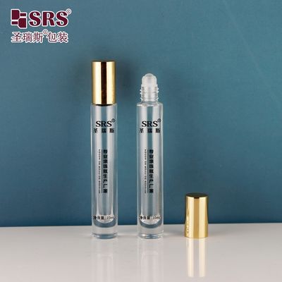 10ml yuvarlak cam rulo şişesi, renkli anodize alüminyum kapağı ve yağlar ve parfümler için kalın tabanlı