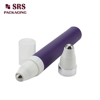 SRS 15 ml mor renkli hava içermeyen göz kremi çelik topu olan şişe üzerinde