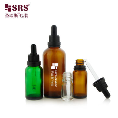 Cilt bakımı için büyük başlı tamper proof kapak 5ml 10ml 15ml 20ml 30ml 50ml 100ml cam damlatıcı şişe
