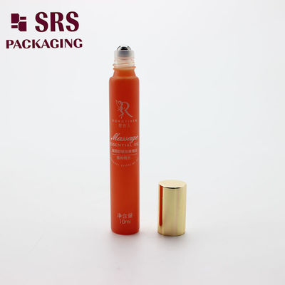 SRS kozmetik 10ml portakal renkli cam parfüm yağlı yuvarlak top şişesi