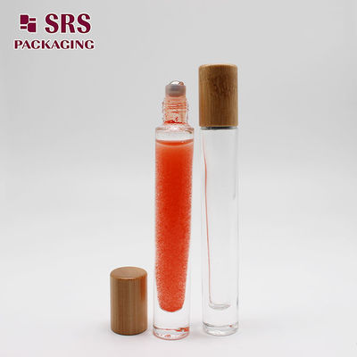 SRS boş parfüm bambu kapağı 10 ml cam şişe ve rulo topu