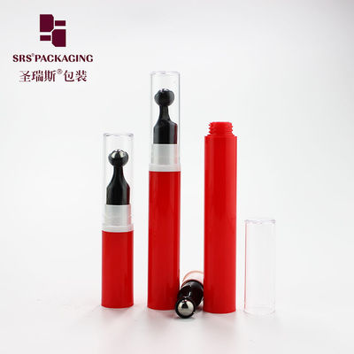 Boş 5ml 10ml 12ml 15ml plastik kırmızı renkli baskı göz serumu hava pompası şişe