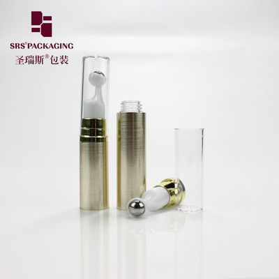 Boş plastik kozmetik altın renkli 5ml 10ml 12ml 15ml mini göz kremi rulo şişesi