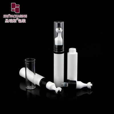 A0031-10ML Havasız pompa başlı beyaz rulo paslanmaz çelik rulo topu beyaz göz serum şişesi kozmetik ambalaj