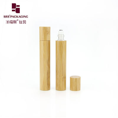 Stokta 15ml Boş Bambu Rol Şişesi Bambu vida kapağı İç cam şişe Parfümler için